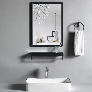 630x480mm Bathroom Mirror Black Framed Decorative Mirror