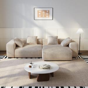 Cottonfy Corduroy Modular Wide Seat Chaise Sofa Block