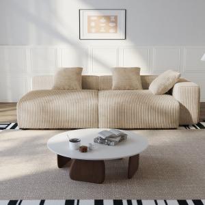 Cottonfy Corduroy Modular Wide Seat Chaise Sofa Block