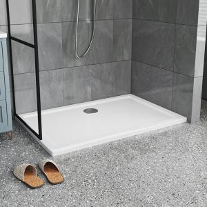 2ft/3ft White Acrylic Shower Tray with Drain