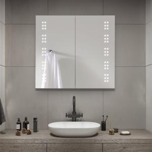 Frameless Double Door LED Bathroom Mirror Cabinet