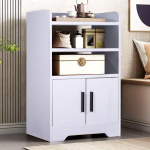 80cm H Contemporary Wooden Sideboard Cabinet with Open Stor…