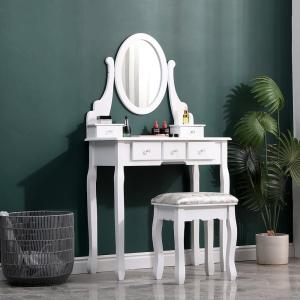 138.5cm H Makeup Vanity Desk with Mirror and Stool