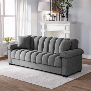 Grey Channel Sleeper Sofa Bed