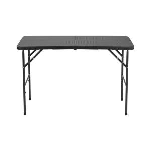 3ft W Rectangular Black Folding Table Rattan Plastic for Ou…