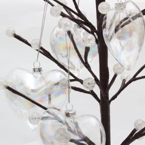 12 Pcs Heart Shape Glass Ornaments Christmas Hanging Decor…