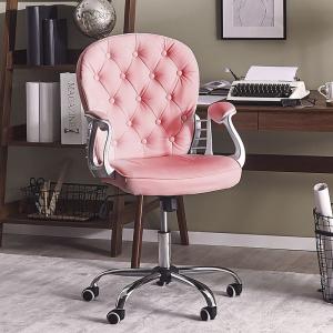 White Faux Leather Office Chair Chesterfield Chair with 360…
