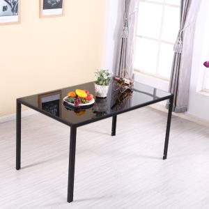 Modern Black Rectangular Glass Dining Table