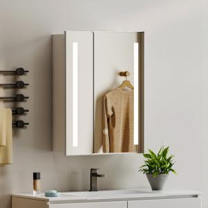 80cm Height LED Bathroom Mirror Cabinet with Shelves Socket