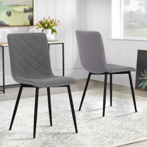 83cm Height Set of 4 Linen Upholstered Comfy Dining Chairs
