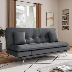 190cm Sofa Bed Fabric Upholstered Tufted with 3 Seater Blue…