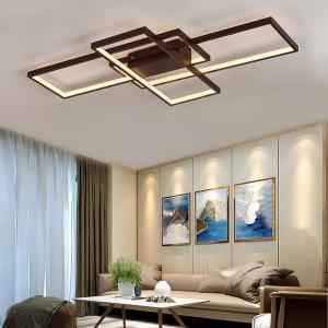 Modern LED Ceiling Light with 3 Black Rectangle Lampshades