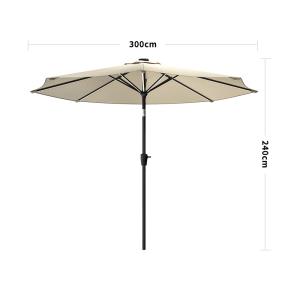 3M Sunbrella Umbrella Beige Lighted Market with Solar Strip…