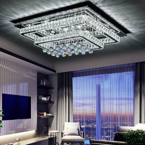 80cm Wide Double-Tier Crystal LED Ceiling Light 100W