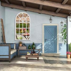 Arch Outdoor Garden Windowpane Mirror Farmhouse Style Wall…