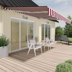 Outdoor Retractable Patio Manual Shelter Awning Canopy for…