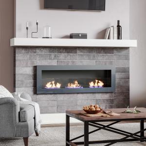 35/47 Inch Indoor Bio Ethanol Fireplace 3 Stoves Wall Mount…