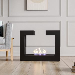 78cm W Bio-Ethanol Fireplace Freestanding Heater Real Fire