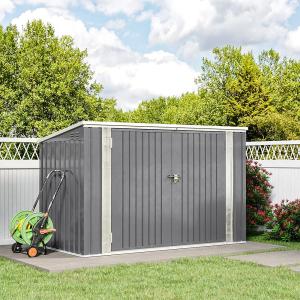 6/7ft Lockable Steel Garden Metal Junk/Bike Storage Shed Gr…