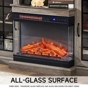 5ft Freestanding Fireplaces 3-Sided Electric Fireplace Rust…