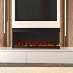 40/50/60-Inch 3-Sided Wall Mounted Electric Fireplace 9 Fla…