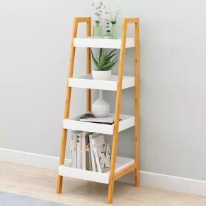 4-Tier Nordic Freestanding Wooden Ladder Shelf Storage Orga…
