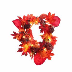 Dia.40cm Fall Maple Leaf Pumpkin Wreath Artificial Wreath F…