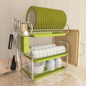 3-Tier Dish Drainer Storage Stand Bowl Plate Dryer Tray