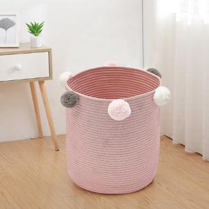 Cotton Rope Basket Woven Laundry Blanket Toy Basket Organiz…