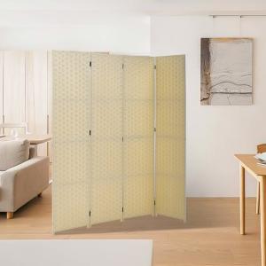 5ft W x 5ft H 2 Style Bamboo Woven 4-Panel Folding Room Div…