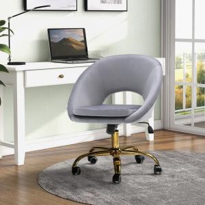 Velvet Swivel Office Chair Height Adjustable
