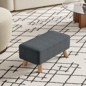 Linen Upholstered Rectangular Tofu-shaped Footstool Footres…