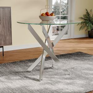 90cm Round Dining Table Tempered Glass Coffee Table