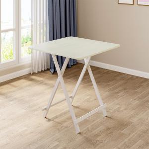 White Wooden Folding Dining Table with Metal Legs