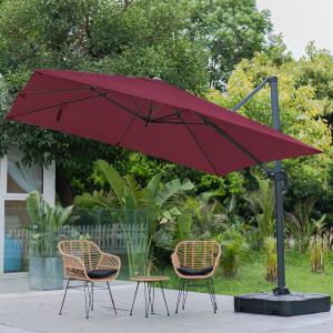 3 x 3 m Square Cantilever Parasol Light Grey Outdoor Hangin…