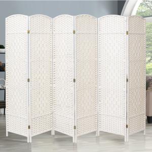 4/6 White Wooden Panels Folding Room Divider Partition Slat…