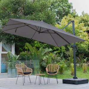 3 x 3 m Square Cantilever Parasol Light Grey Outdoor Hangin…