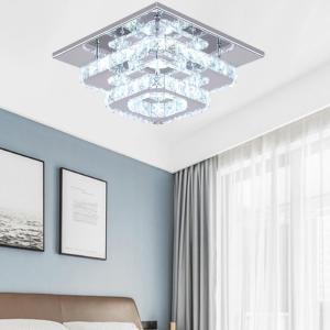 Modern 2-Tier Crystal LED Ceiling Light Fixture Dimmable/No…