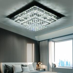 60cm W Double-Layer LED Ceiling Light Fixture with Crystal…