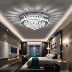 LED Ceiling Light Chandelier Lamp with Crystal Droplets