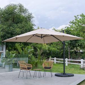 Light Grey 3 x 3 m Square Cantilever Parasol Outdoor Hangin…