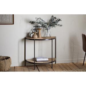 nkuku Aasha Mango Wood Half Moon Console Table