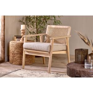 nkuku Atri Mango Wood & Cane Occasional Chair