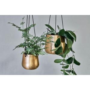 nkuku Atsu Brass Hanging Planter