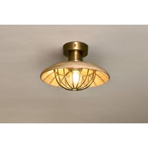 nkuku Chakai Wood & Metal Flush Ceiling Light