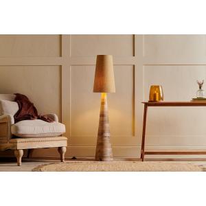 nkuku Chameli Tapered Mango Wood Floor Lamp