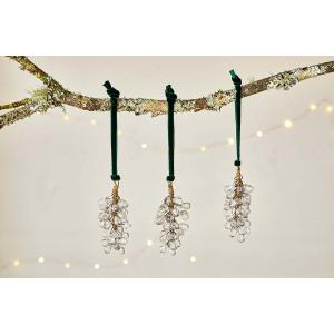 nkuku Danvi Glass Drop Baubles Set Of 3