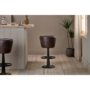 nkuku Deshan Leather Bar Stool