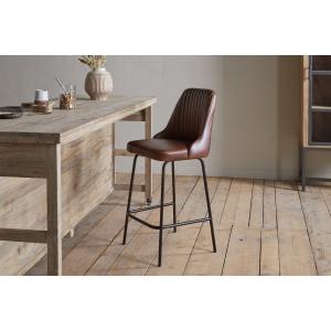 nkuku Harsha Leather Counter Dining Chair