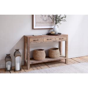 nkuku Ibo Reclaimed Wood 3 Drawer Console Table